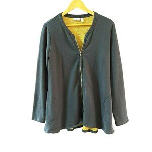 Logo Lounge Women's Black Zip-Up Cardigan Long Sleeve Size Small Casual Work